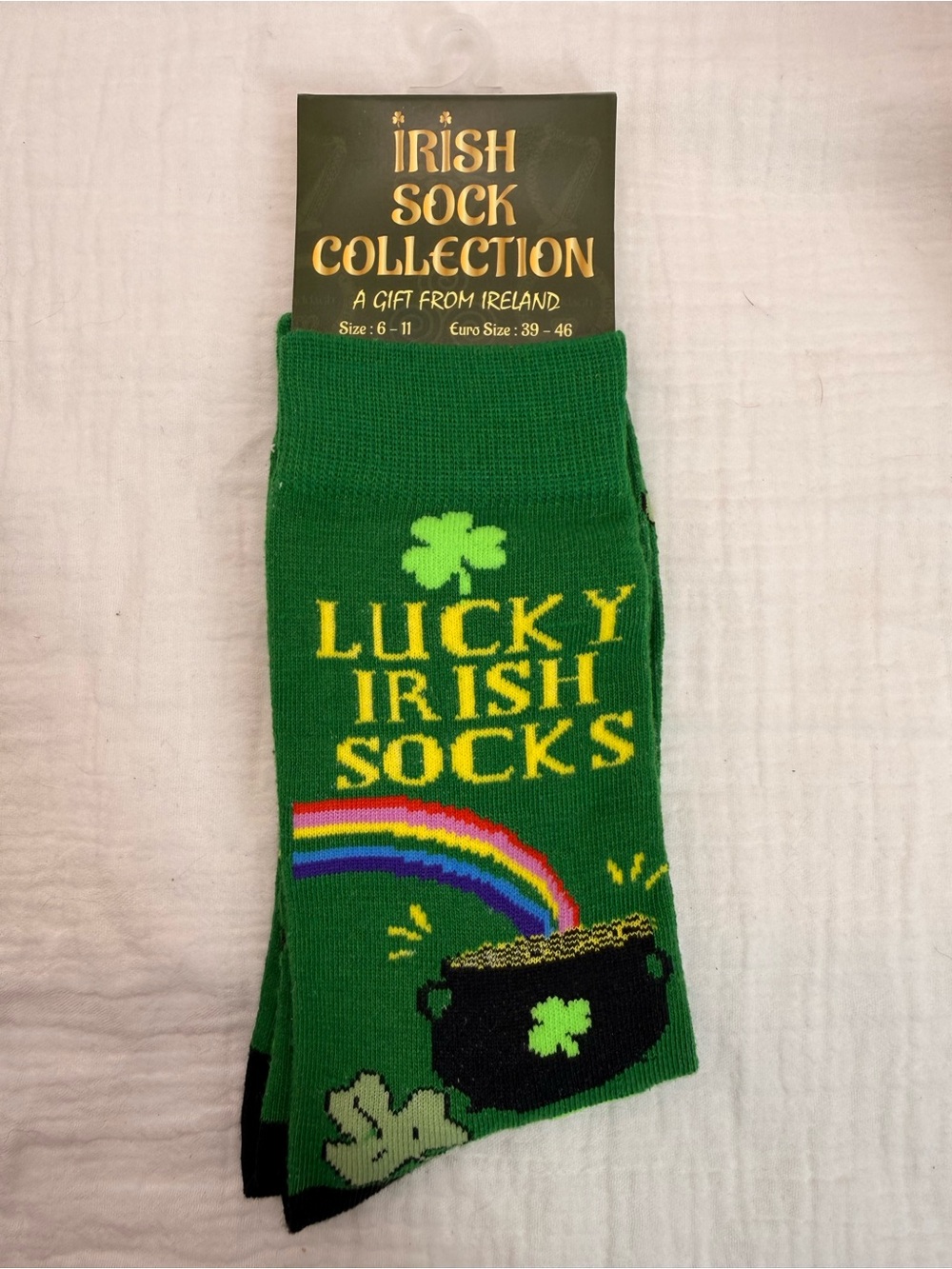 Lucky Irish Socks from Ireland - Green Novelty Men's Socks